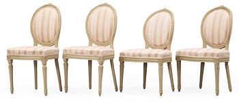 494. A set of four Gustavian chairs.