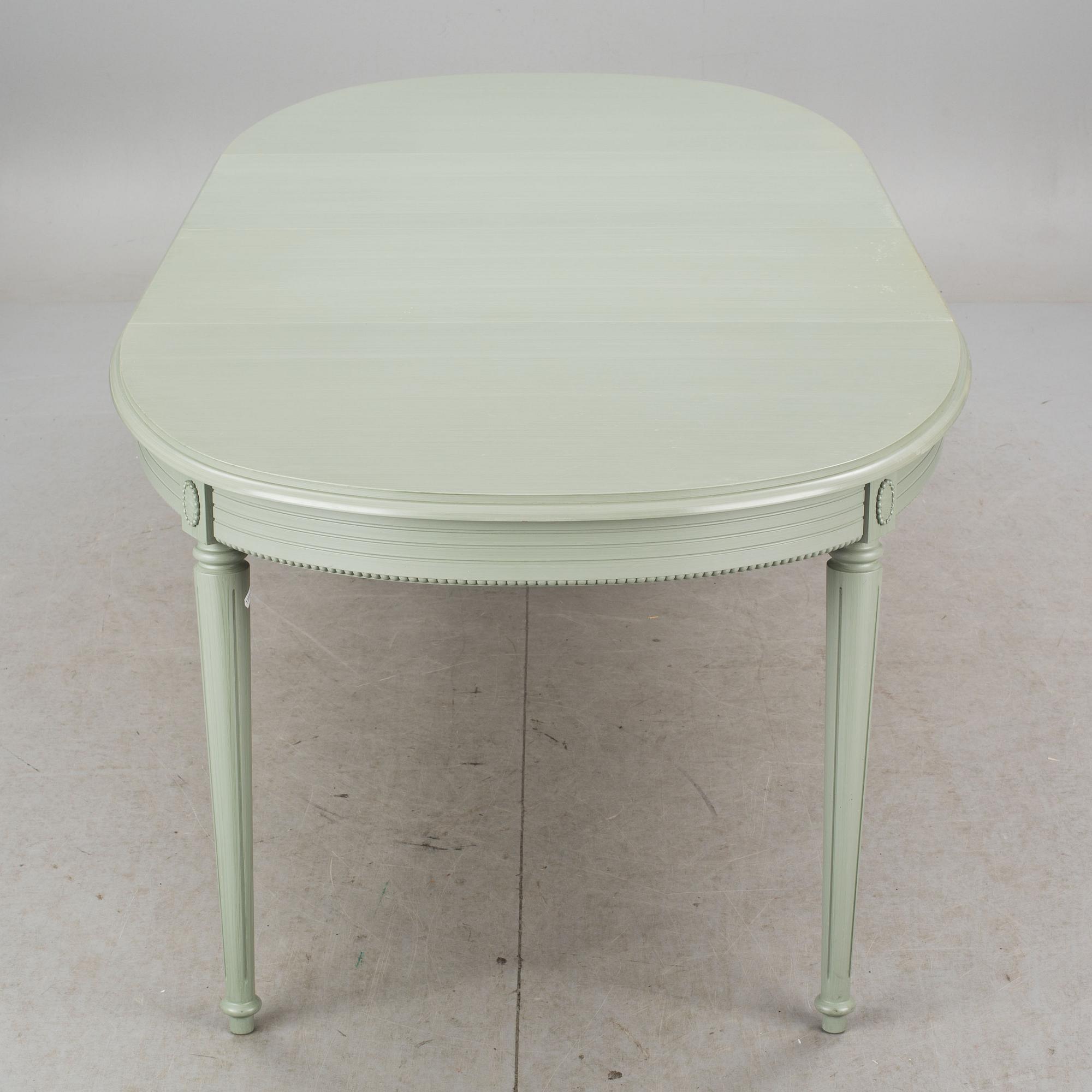 MATBORD och STOLAR, 6 st, gustaviansk stil, 1900-talets slut.