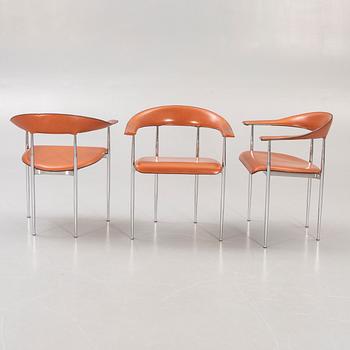 Giancarlo Vegni & Gianfranco Gualtierotti, a set of six armchairs for Fasem in the latter part of the 20th century.