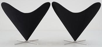 A pair of Verner Panton 'Heartshaped Cone Chair', Vitra,
