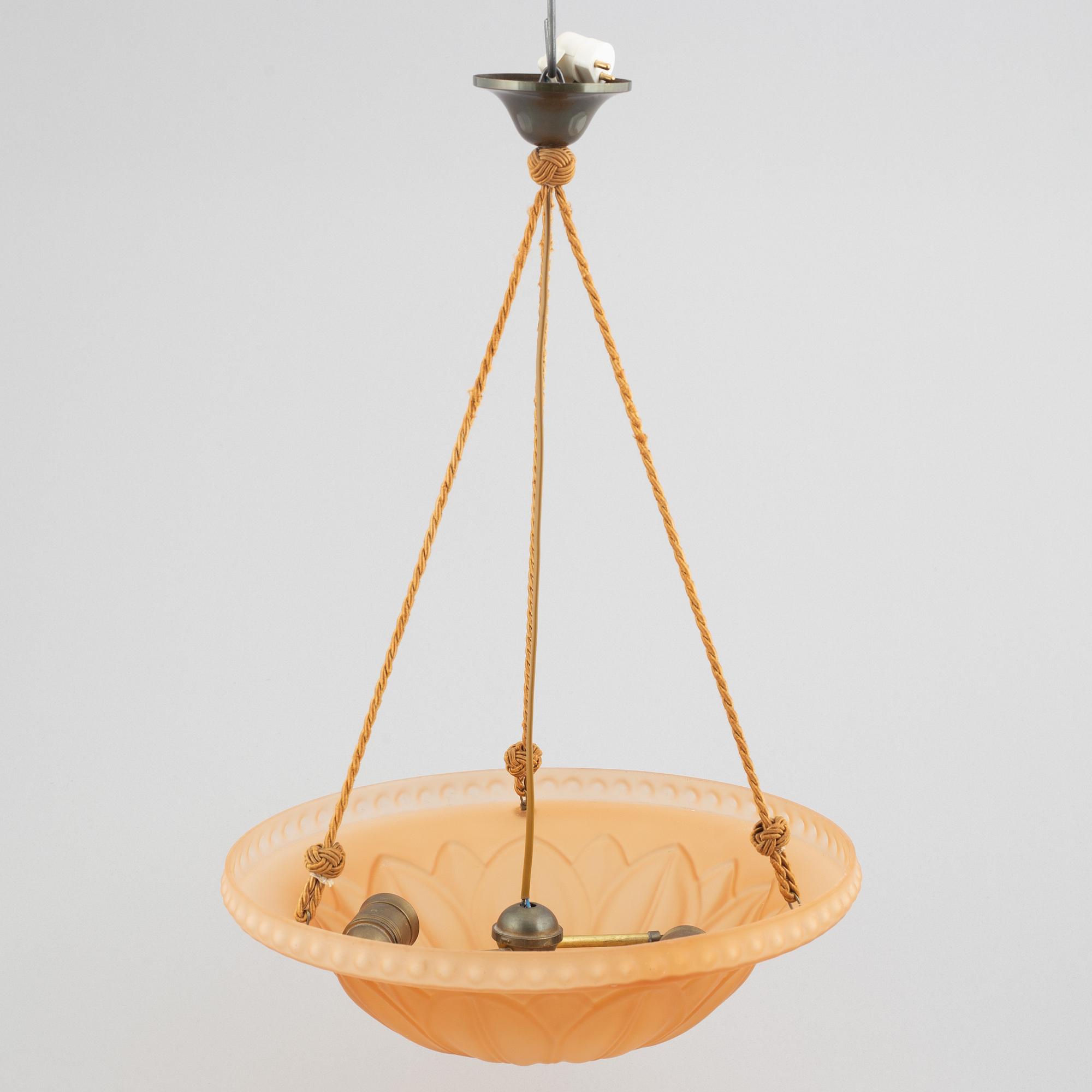 Harald Notini, taklampa, modell "10074", Arvid Böhlmarks Lampfabrik, 1930-tal.
