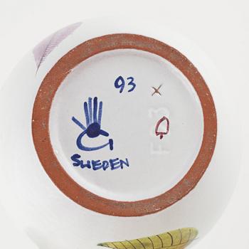 Stig Lindberg, two pitchers and a dish, Gustavsbergs studio.