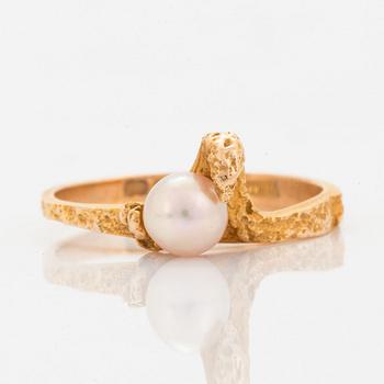 Björn Weckström, a cultured pearl ring, Lapponia, 1991.