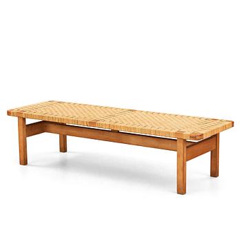 Børge Mogensen, an oak and rattan bench, Fredericia Stolefabrik, Denmark 1950's-60's.