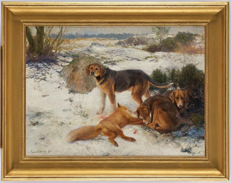 Bruno Liljefors, Hamilton hounds at the fox hunt.