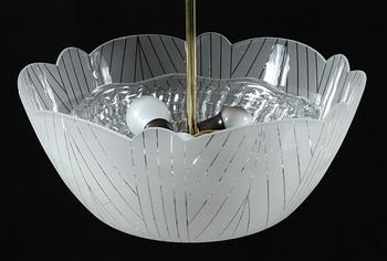 TAKLAMPA, Orrefors, omkring 1900-talets mitt, h 55.