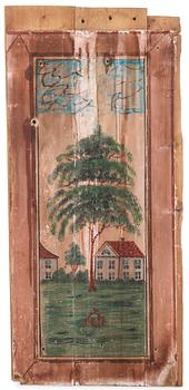 A set of Swedish mid 19th century wooden painted panels.