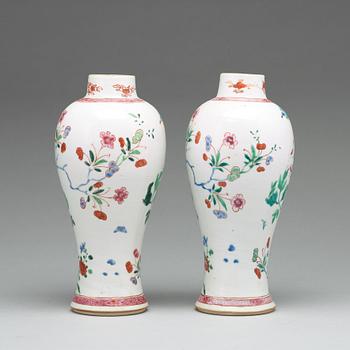 A pair of famille rose vases, Qing dynasty, Qianlong (1736-95).