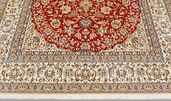 A carpet, Nain part silk so called 9LAA, ca 317 x 202 cm.