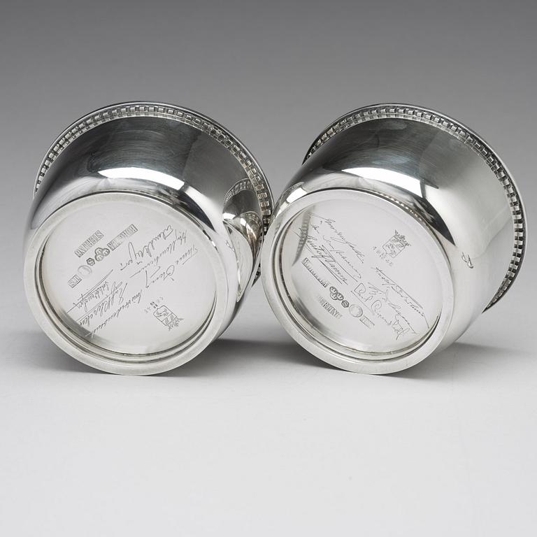 Atelier Borgila, a pair of sterling bonbonniéres, Stockholm 1945.