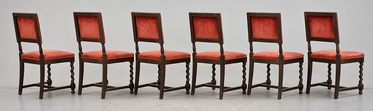 MATSALSGRUPP, 8 delar, barockstil, 1900-tal.