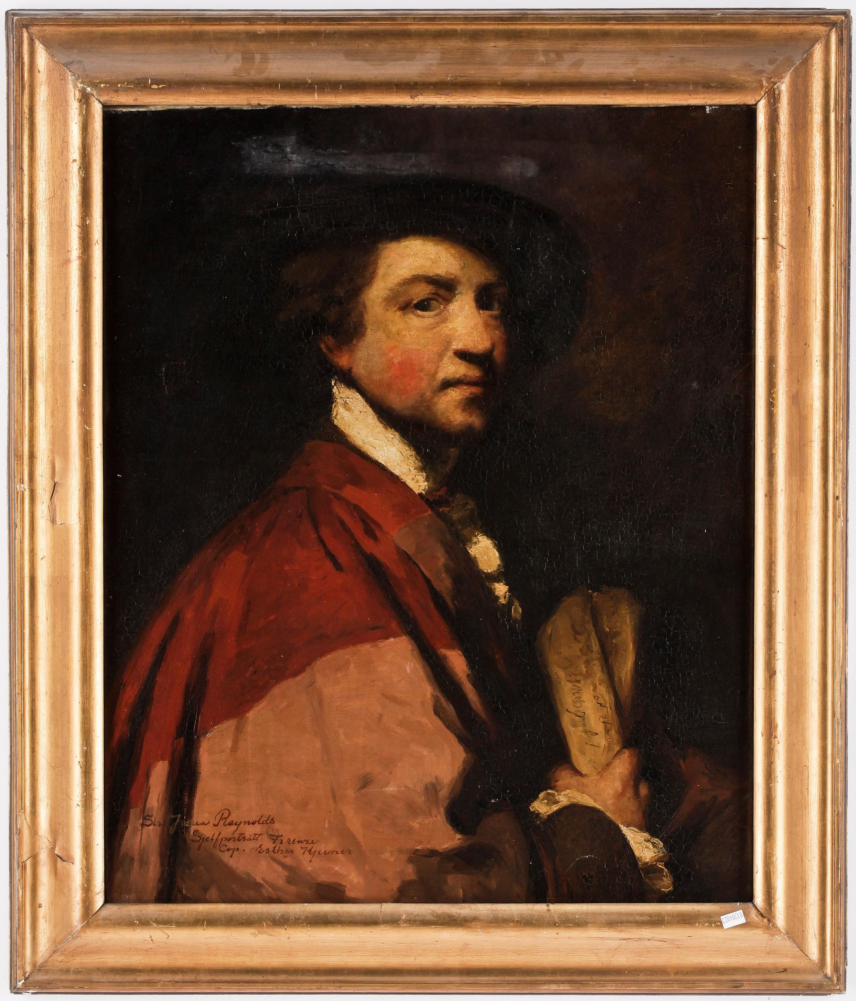 ESTHER KJERNER, kopia efter Joshua Reynolds, olja på duk, signerad.