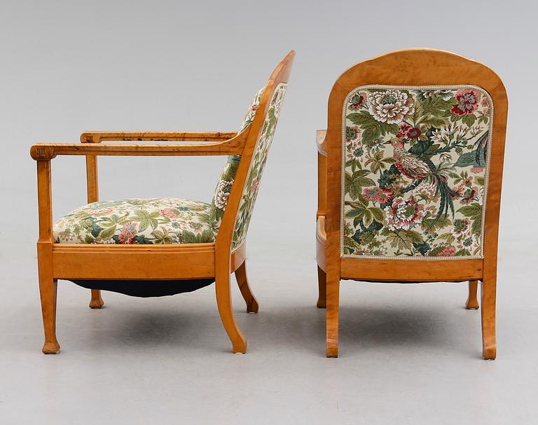 FÅTÖLJER, 1 par, 1900-talets första hälft.