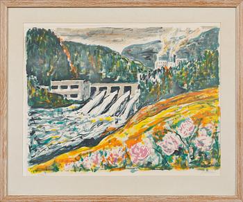 Albin Amelin · ALBIN AMELIN, färglitografi, signerad och numrerad 252/310.