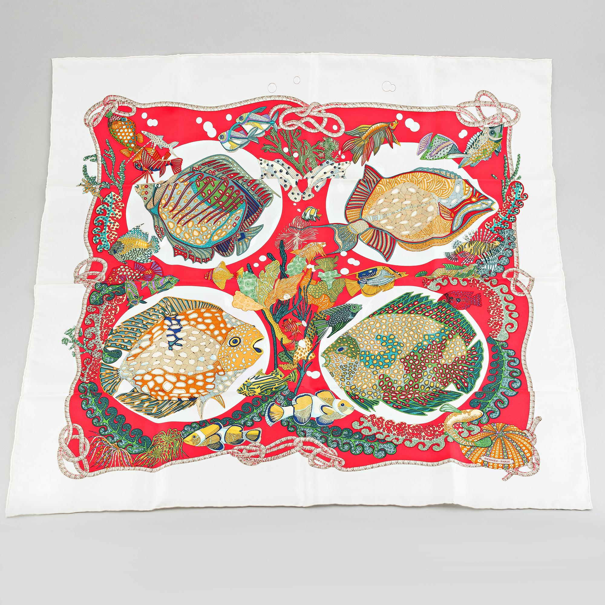Hermès, a 'Grands Fonds' silk scarf.