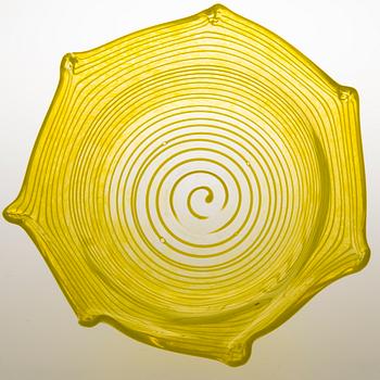 TIINA NORDSTRÖM, a 'Sun stripe' art glass signed Tiina Nordström Nuutajärvi 1996.