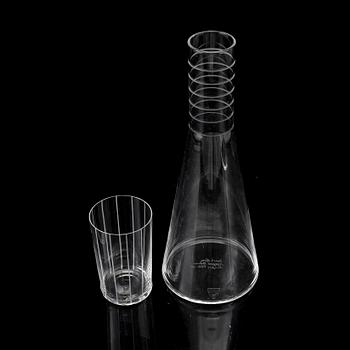 INGEGERD RÅMAN, karaff med glas, glas, Orrefors, signerade.