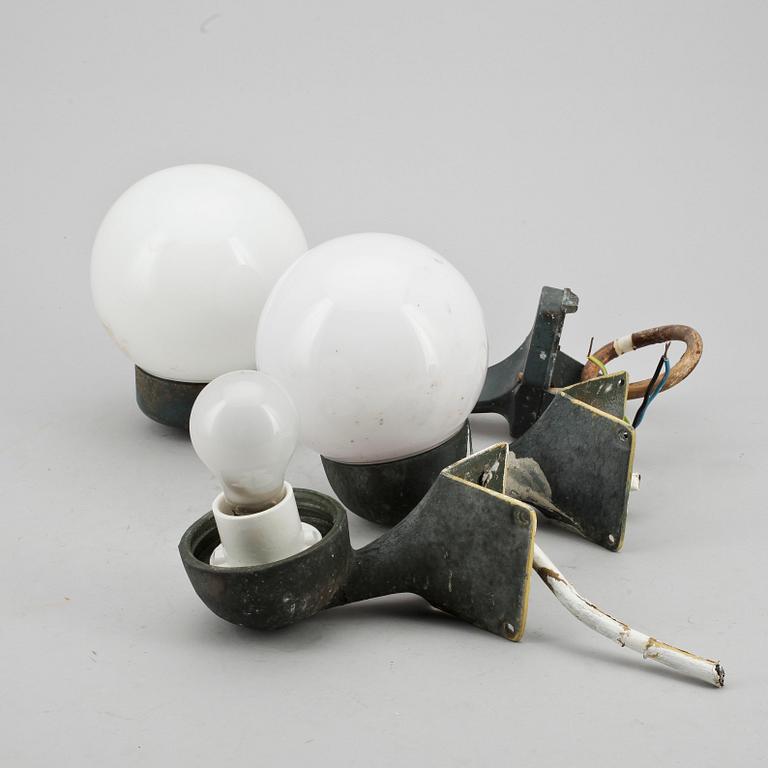 VÄGGLAMPOR, ett par+1st, 1930-tal.