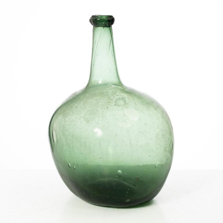 Bottle, glass, folk art, 17th-18th century.