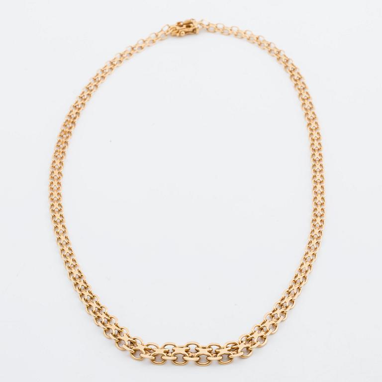 NECKLACE 18K gold graduated, Falköpng 1970.