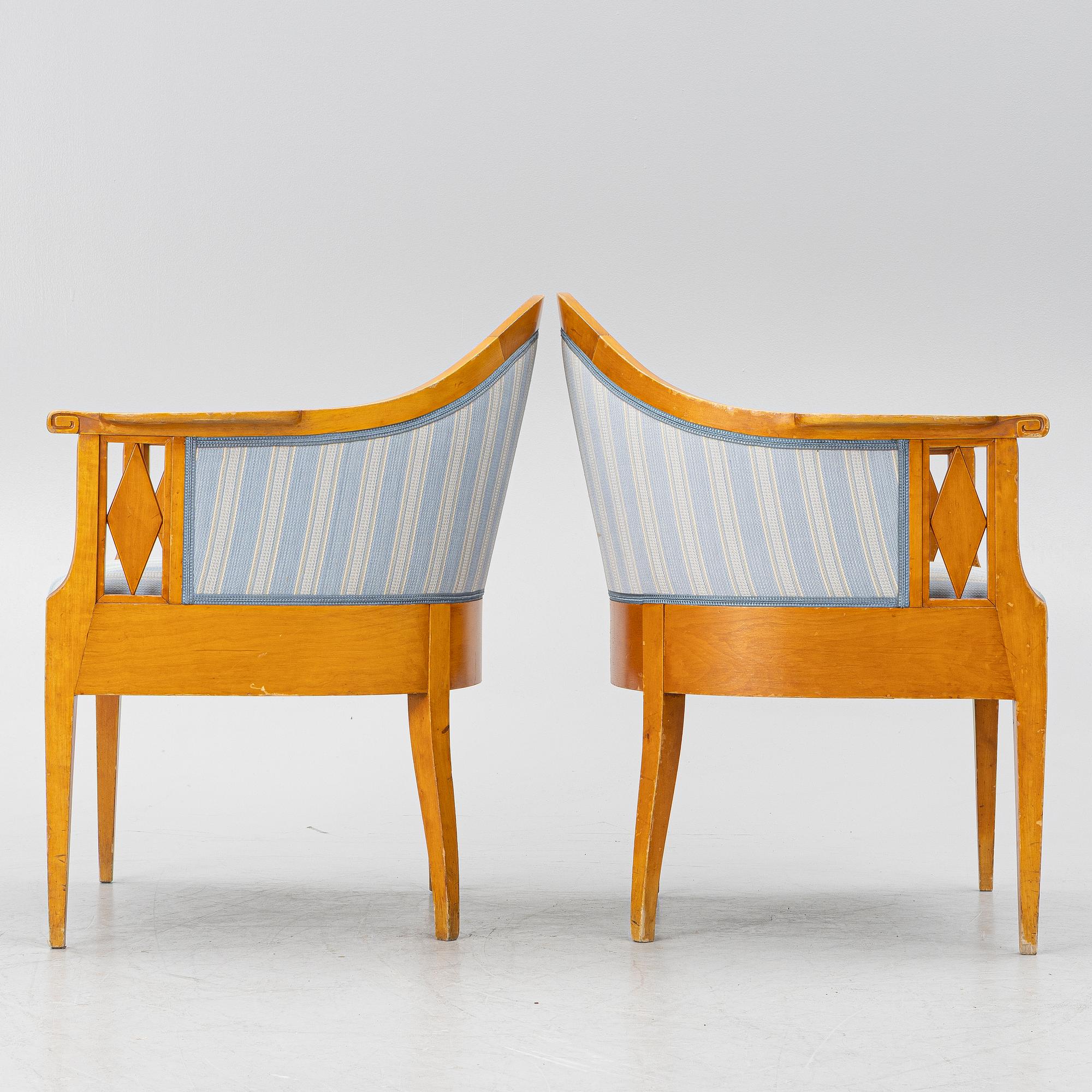 A pair of armchairs, Nordiska Kompaniet, first half of the 20th century.