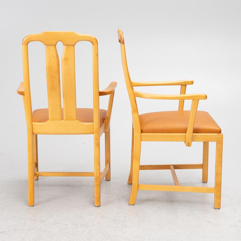 Carl Malmsten, Armchairs, 4, "Ambassadör", Åfors Möbelfabrik, late 20th century.