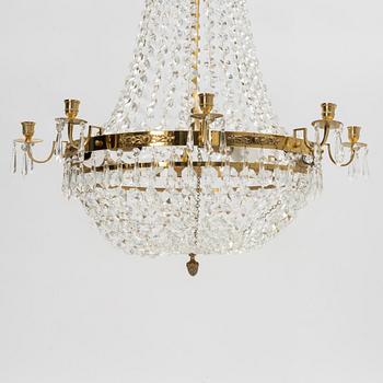 A contemporary Empire style chandelier for eight candles.