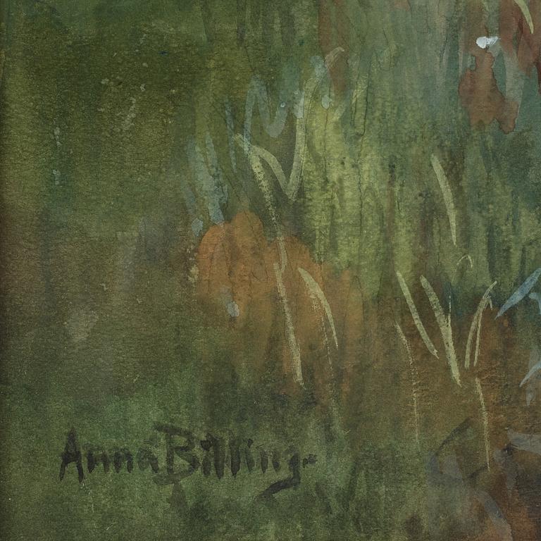 Anna Billing, watercolor, signed.
