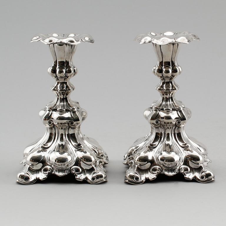 LJUSSTAKAR, 1 par, silver, CG Hallberg, Stockholm 1938.