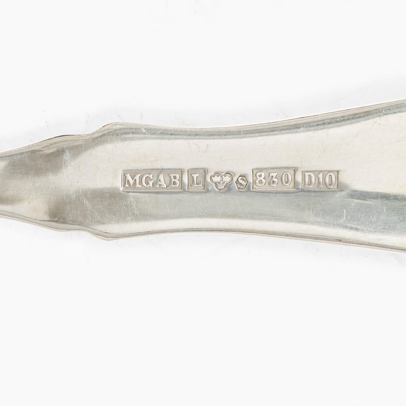 Eric Löfman, a 19-piece silver flat ware set, "Uppsala", MGAB, Lidköping, Sweden, 1978-80.