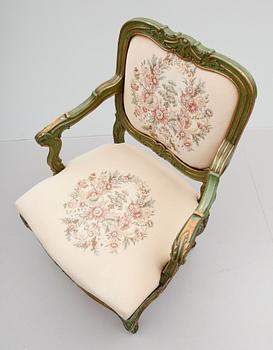 A Rococo 18th century armchair.