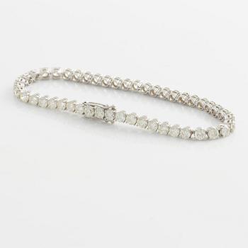 Tennis bracelet with brilliant-cut diamonds, total 9.02 ct.