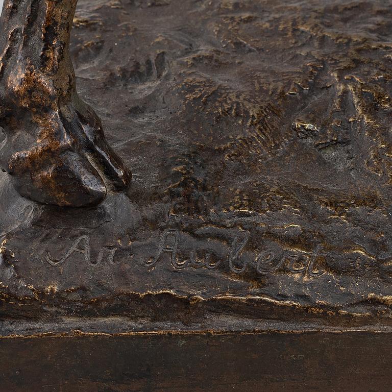 Antoine-Pierre Aubert, efter. Signerad. Otydl gjutarstämpel. Bronze. Höjd 37 cm. Längd 66 cm.