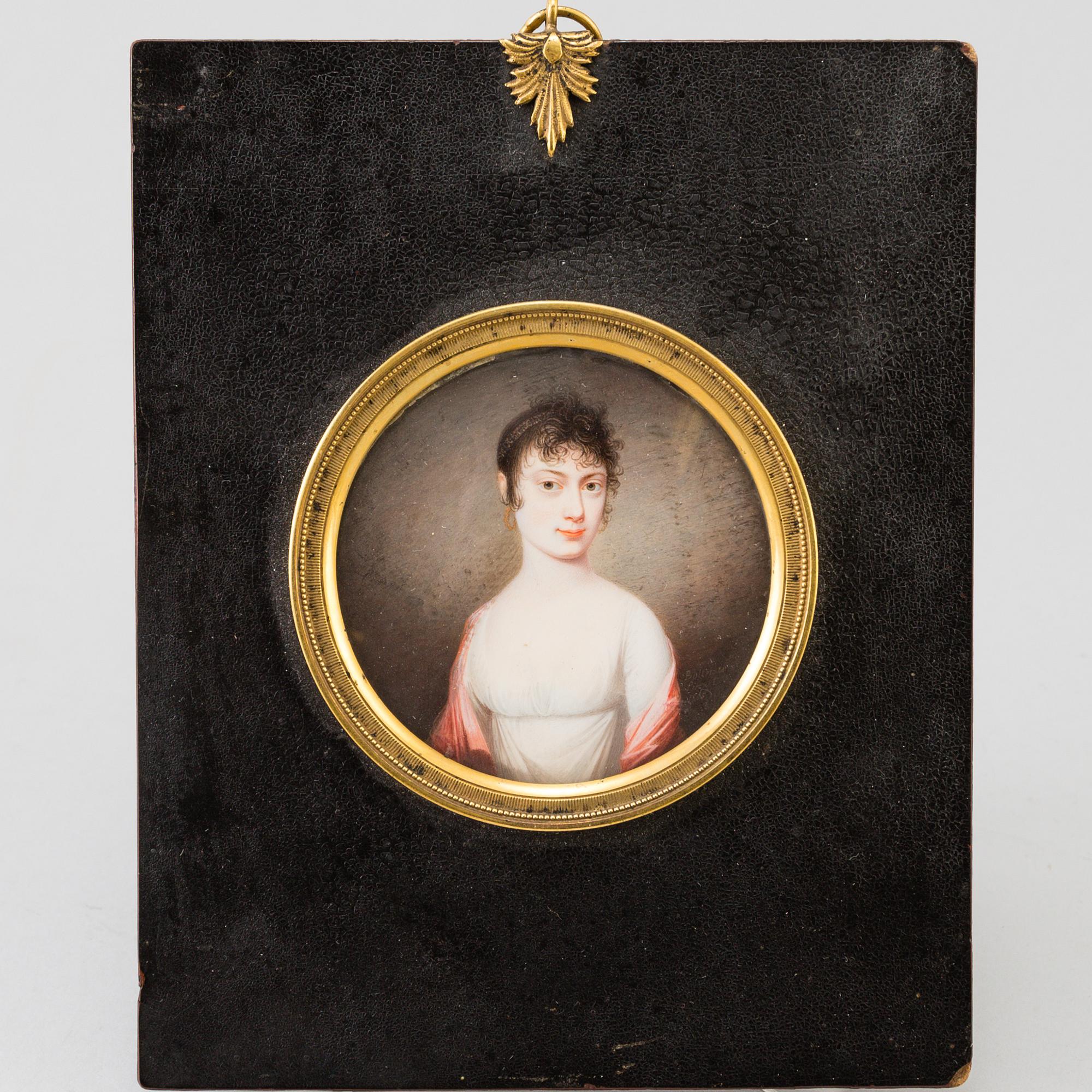 JOHAN ERIK BOLINDER, portrait miniature, signed Bolinder Pinxit. Dated 1805.