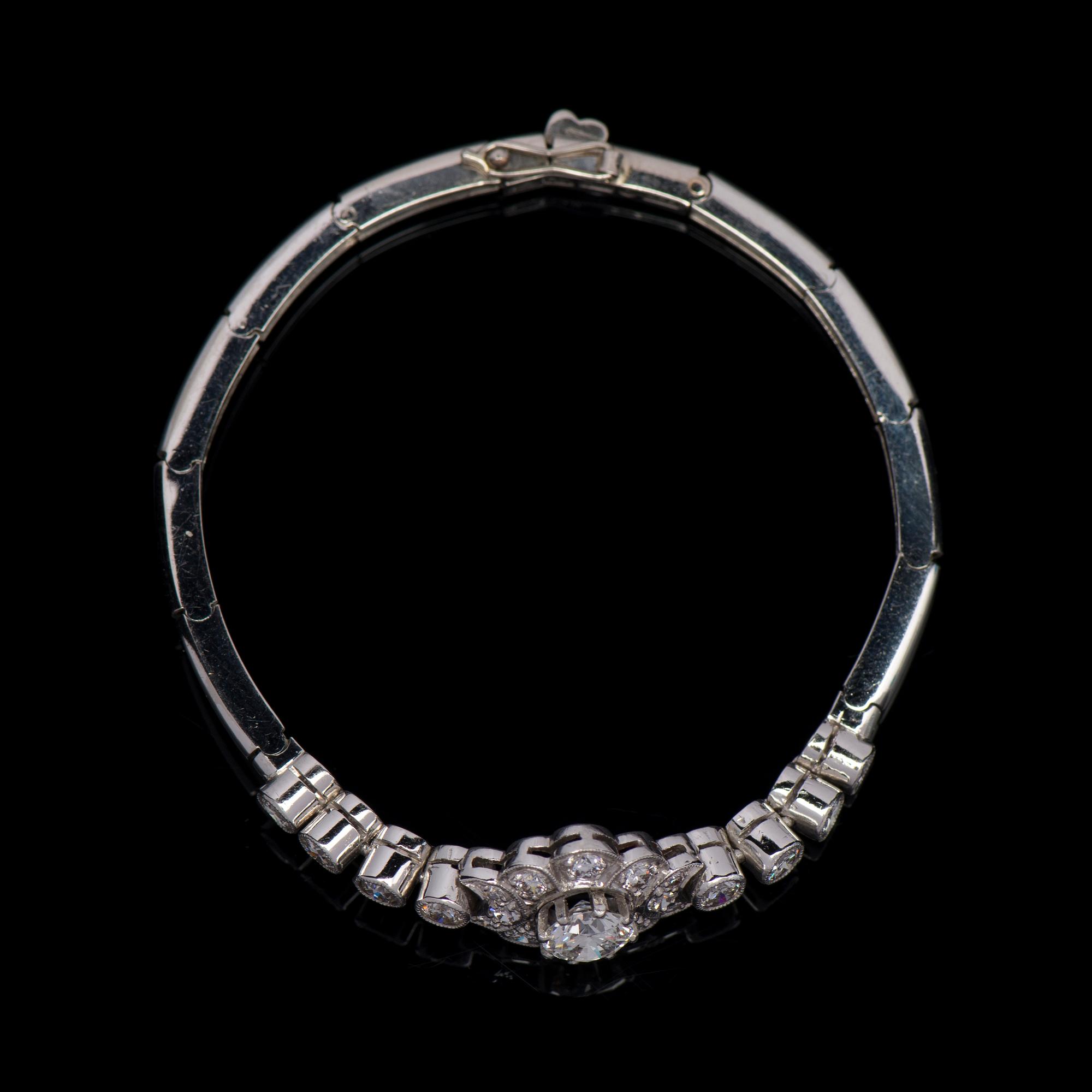 ARMBAND, briljantslipade diamanter, 18K vitguld. Hallbergs Guldsmeds Ab, Stockholm 1961.