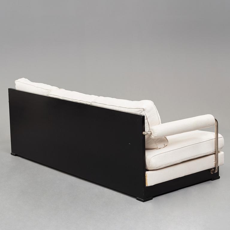 Axel Einar Hjorth, a "Typenko" steel and black lacquered birch sofa, Nordiska Kompaniet, Sweden 1932.