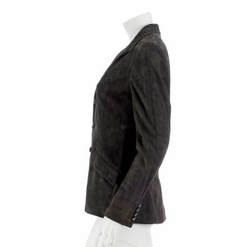 RALPH LAURE, a grey suede jacket, size 8.