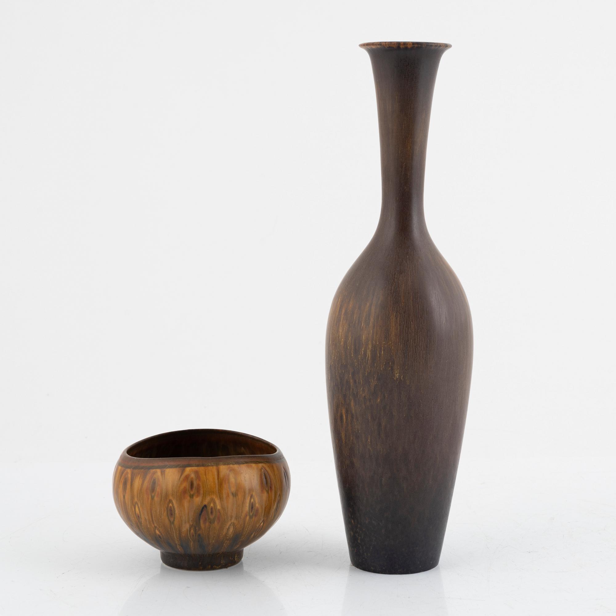 Gunnar Nylund, a vase and a bowl, Rörstrand.