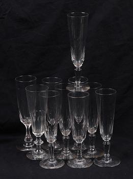 CHAMPAGNEGLAS, 10 st, 1800-tal.