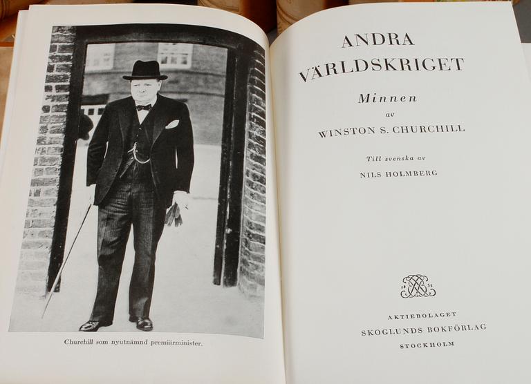 BÖCKER, 6 + 4 vol,  "Andra Världskriget" samt "Historia" , Winston Churchill, 1948 - 1954 respektive 1956 - 1959.