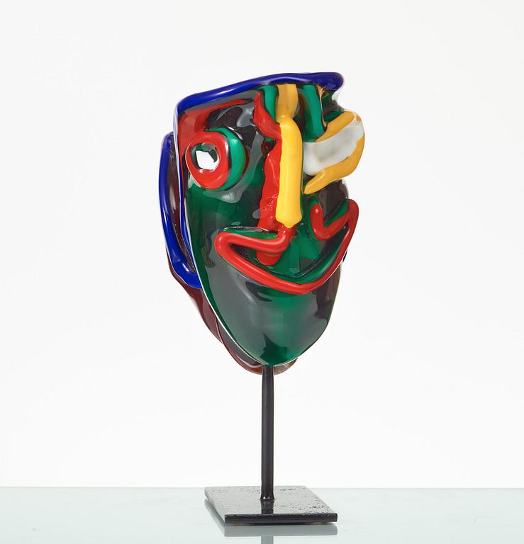 A Bengt Lindström 'Janus' glass sculpture, Berengo, Italy, 1980's.