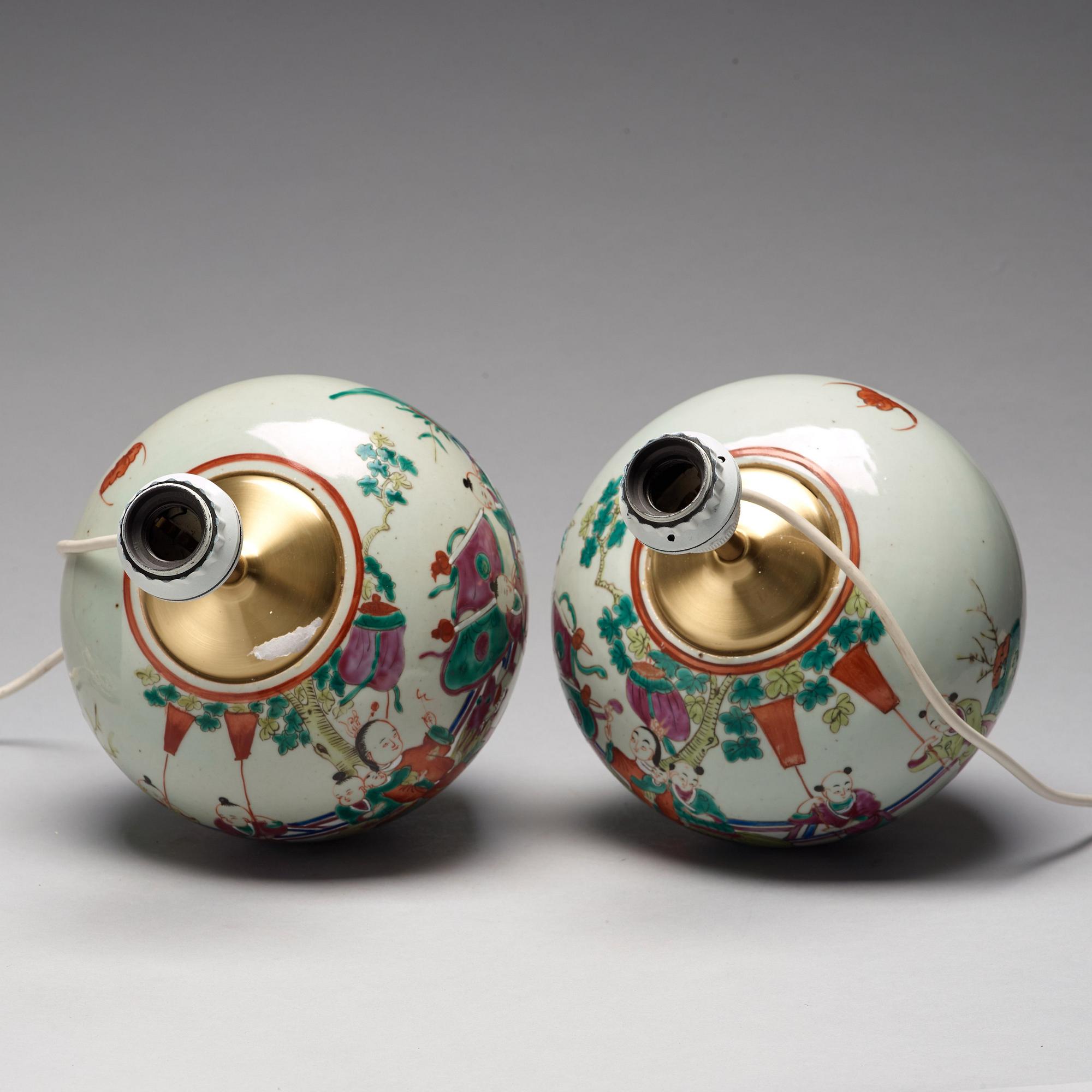 Two Chinese famille rose jars, circa 1900.