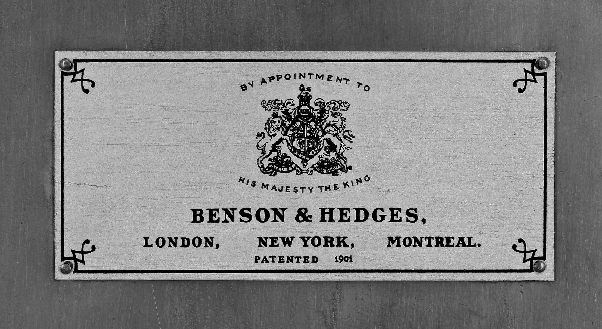 HUMIDOR, Benson & Hedges, 1900-talets andra hälft.
