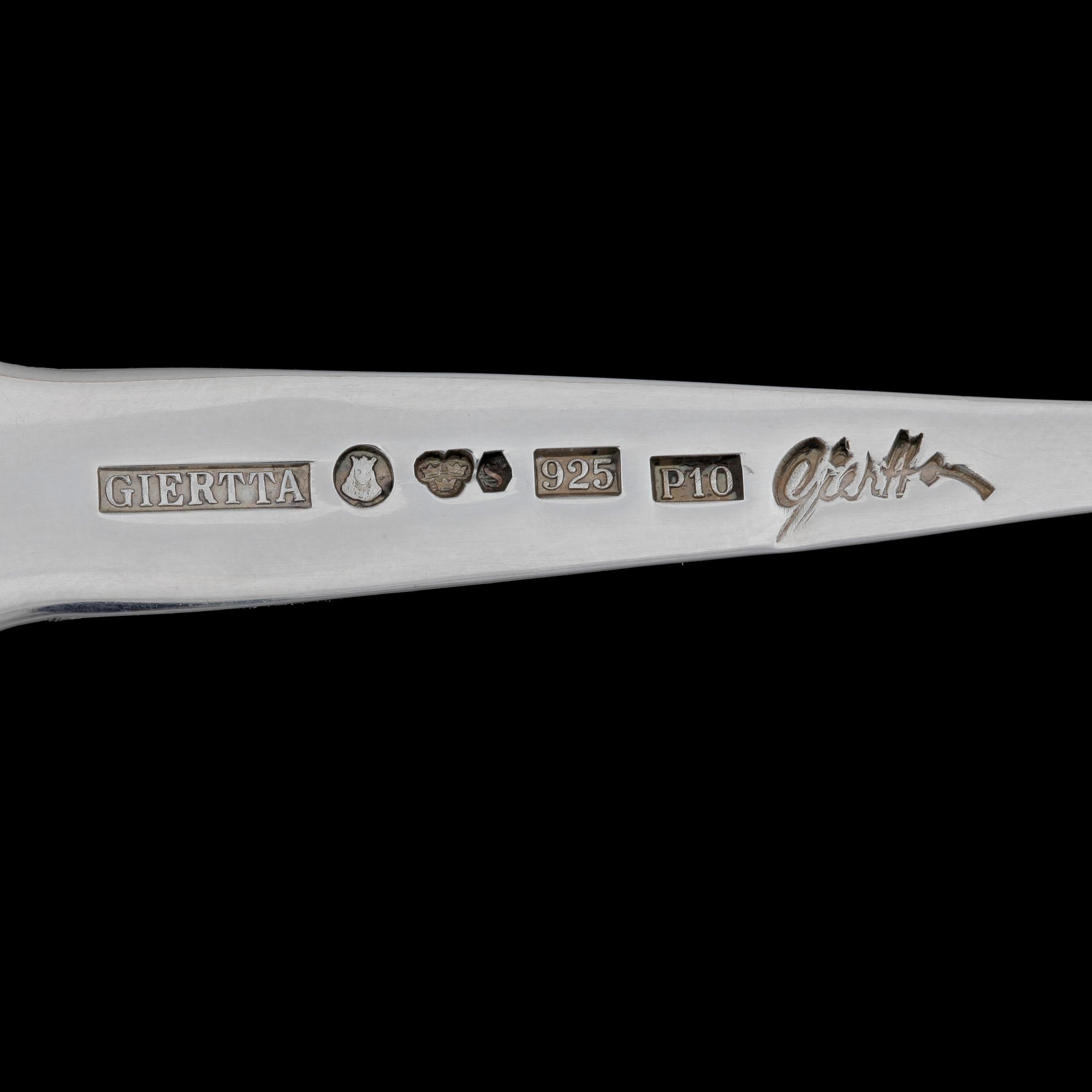 PARTI SILVER, bla sked av Claes Giertta, Stockholm, 1989. Tot vikt 152g.