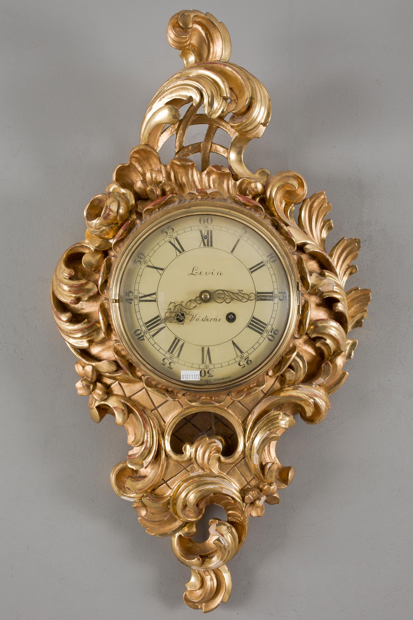 VÄGGPENDYL, rokokostil, 1930/40-tal.