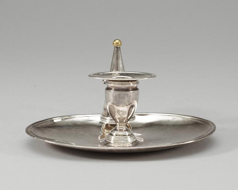 An English silver candlestick, London 1789.