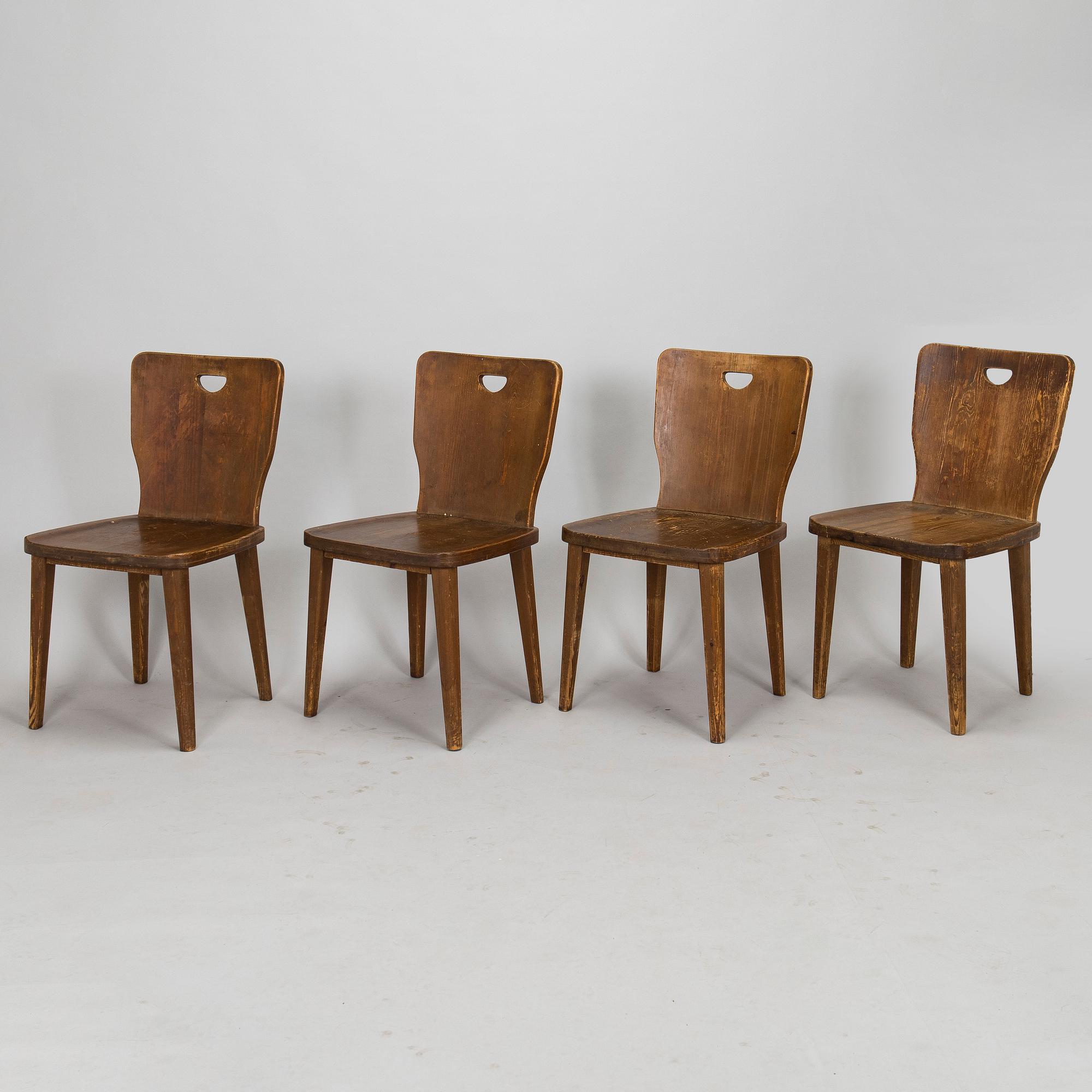 Werner West, a set of four 1930s 'Leo' chairs for Oy Stockmann Ab, Keravan puusepäntehdas, Finland.