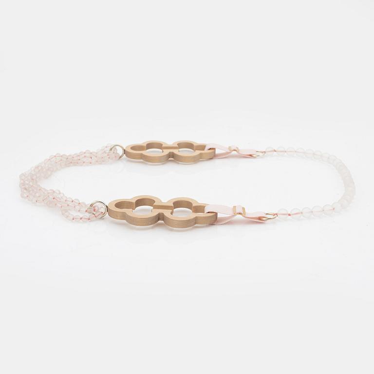 Ulrika Swärd, a birch and glass bead necklace.