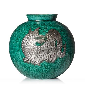 39. Wilhelm Kåge, an "Argenta"  stoneware vase, Gustavsberg 1938.