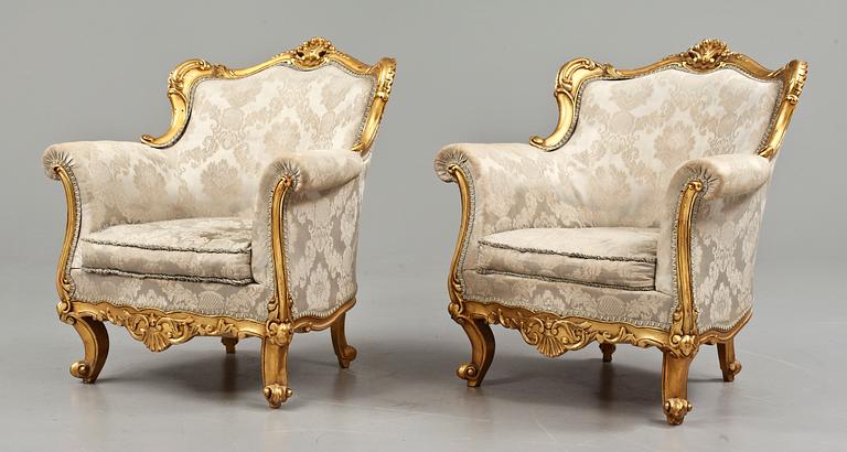 BERGERER, ett par, rokokostil, 1900-talets första hälft.